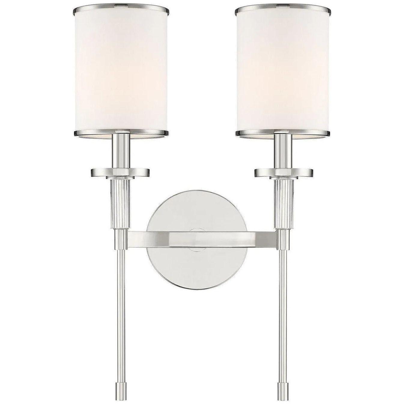 Crystorama - Hatfield Two Light Wall Mount - HAT-472-PN - Canada Light Shop