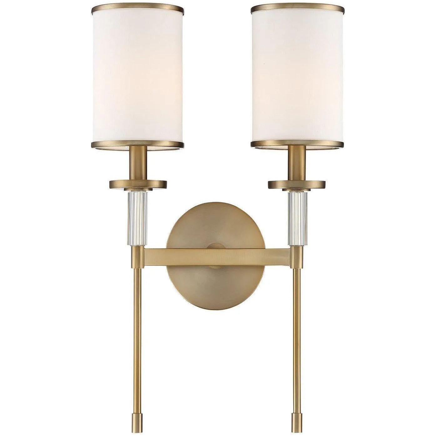 Crystorama - Hatfield Two Light Wall Mount - HAT-472-VG - Canada Light Shop