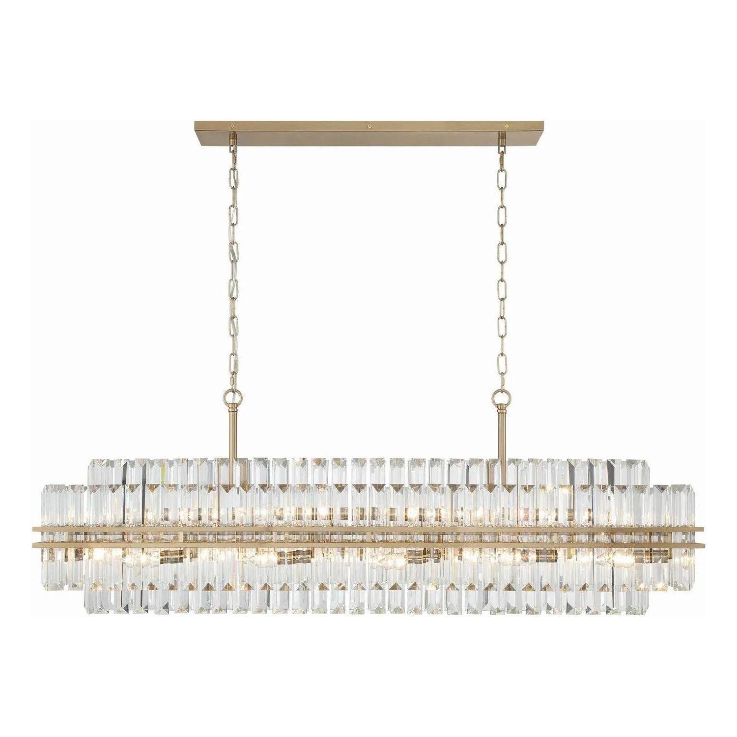 Crystorama - Hayes Linear Chandelier - HAY-1417-AG - Canada Light Shop