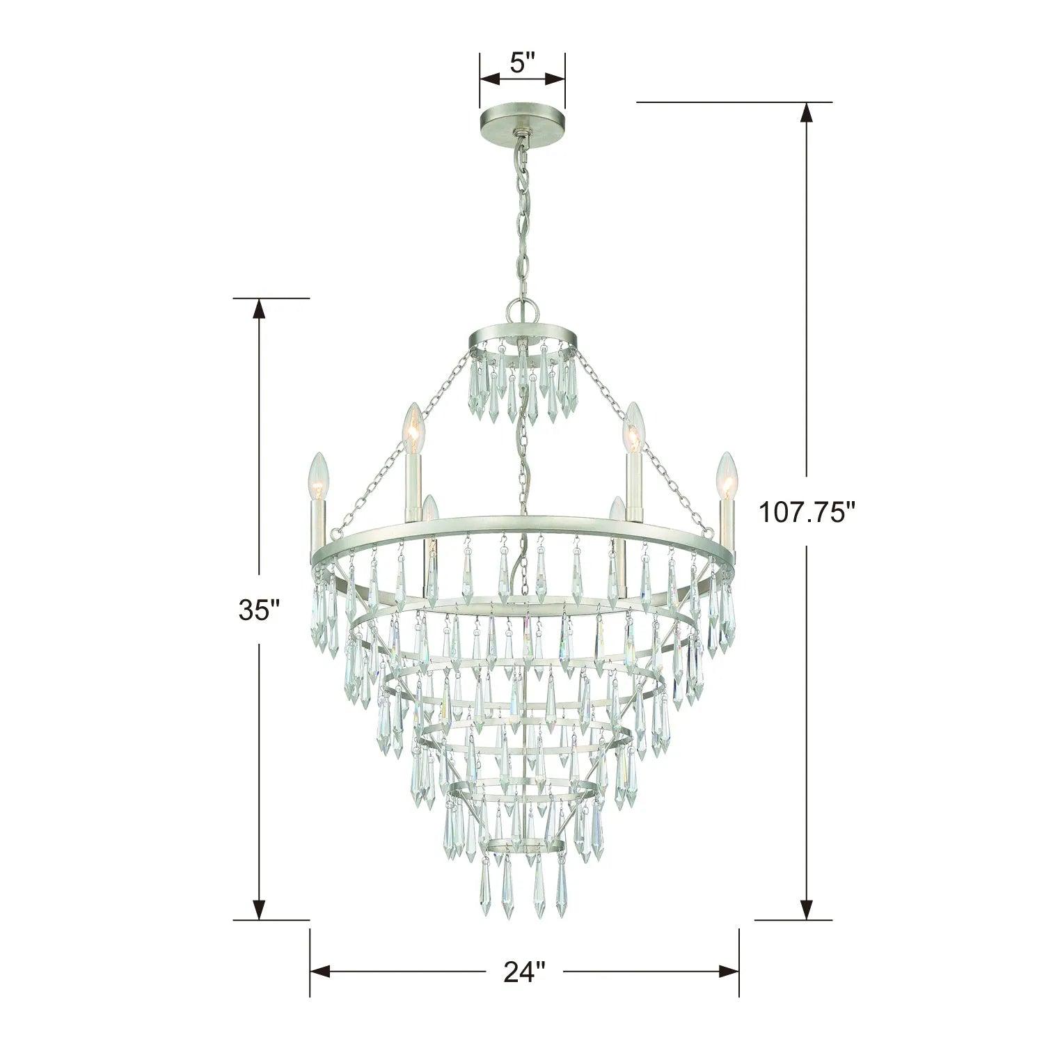 Crystorama - Lucille Six Light Chandelier - LUC-A9066-SA - Canada Light Shop
