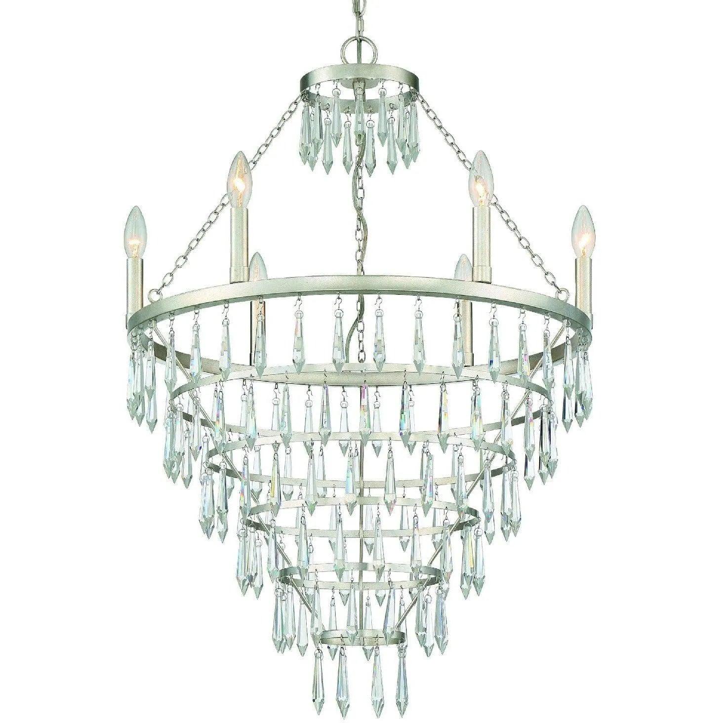 Crystorama - Lucille Six Light Chandelier - LUC-A9066-SA - Canada Light Shop