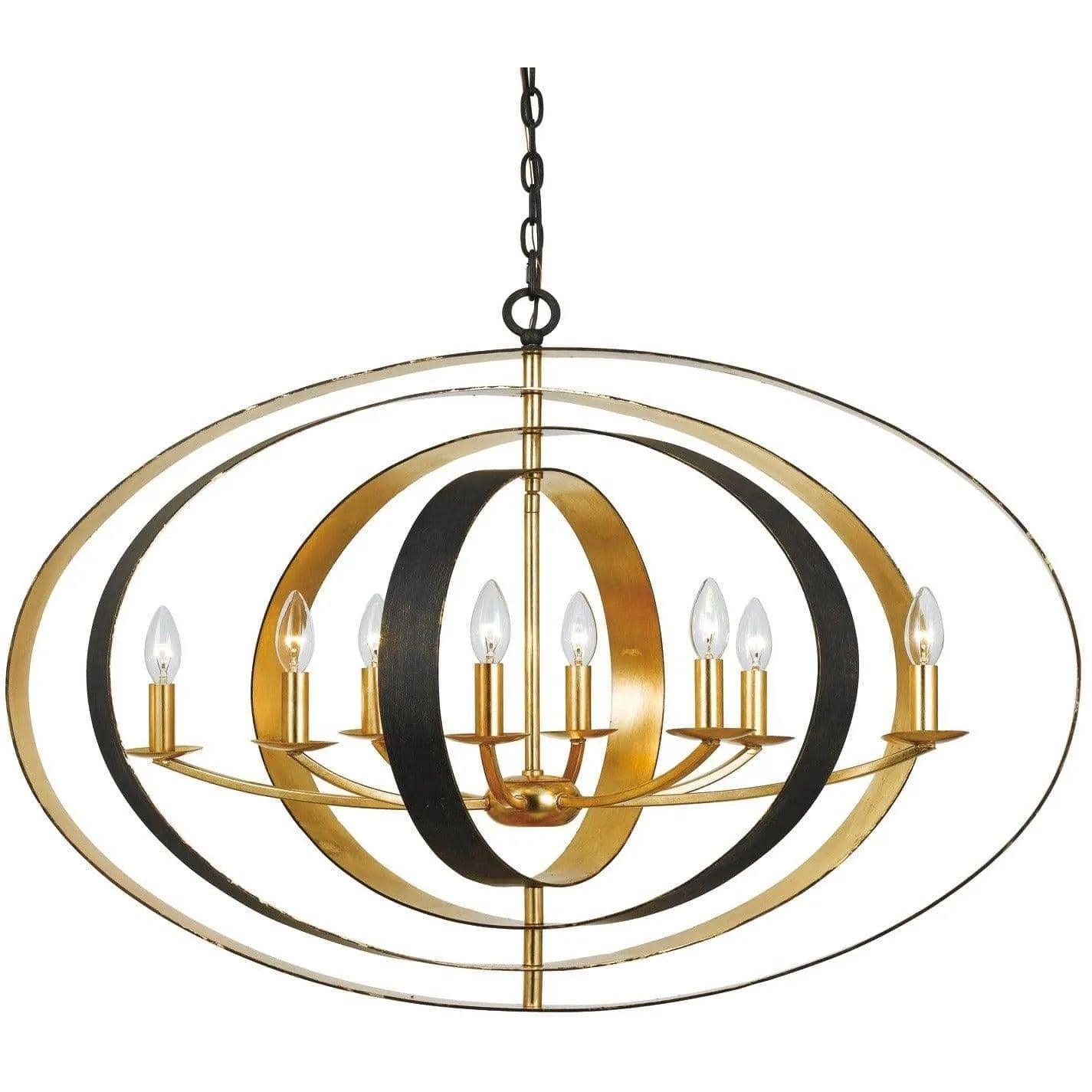 Crystorama - Luna Eight Light Chandelier - 588-EB-GA - Canada Light Shop