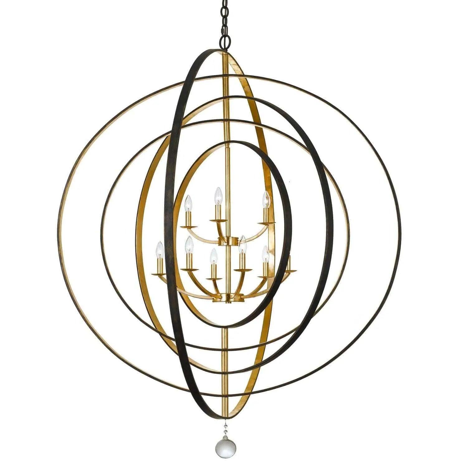 Crystorama - Luna Nine Light Chandelier - 587-EB-GA - Canada Light Shop