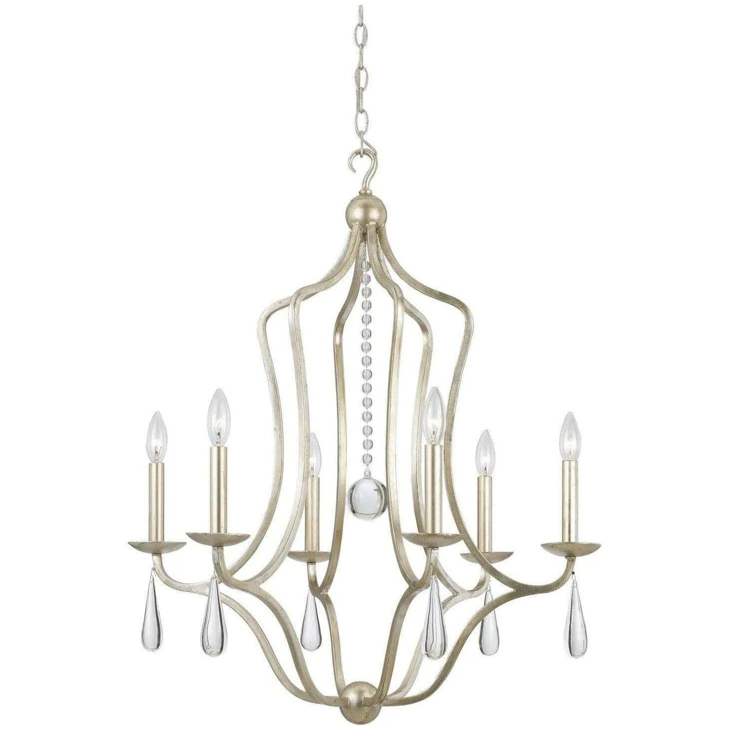 Crystorama - Manning Six Light Chandelier - 5976-SL - Canada Light Shop