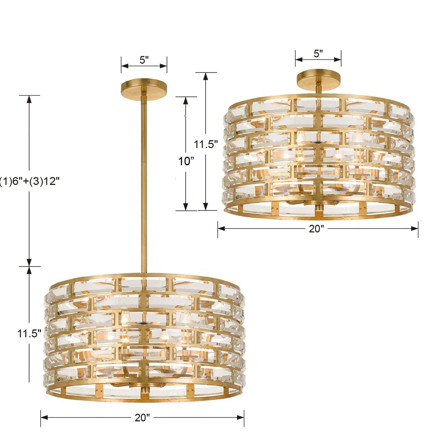 Crystorama - Meridian Six Light Ceiling Mount - MER-4866-GA_CEILING - Canada Light Shop