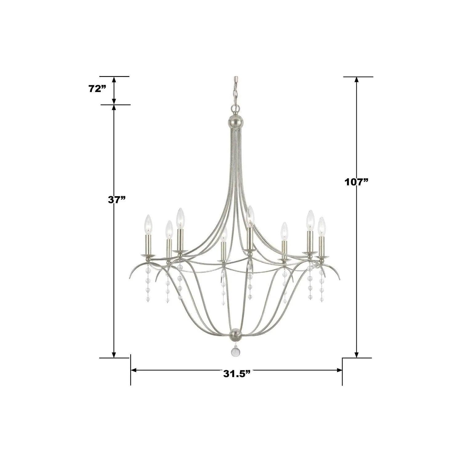 Crystorama - Metro Eight Light Chandelier - 438-SA - Canada Light Shop