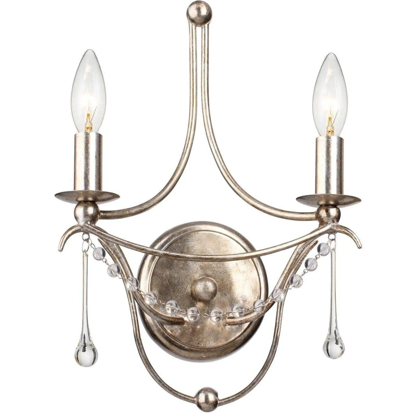 Crystorama - Metro Two Light Wall Mount - 422-SA - Canada Light Shop