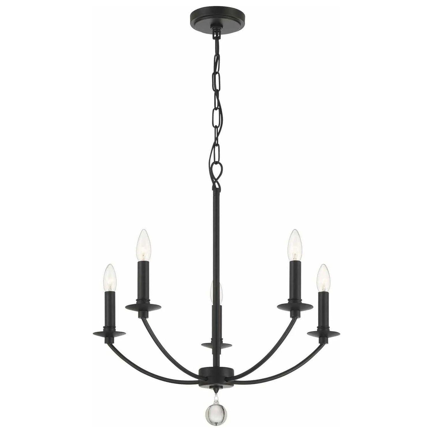 Crystorama - Mila Chandelier - MIL-8005-BK - Canada Light Shop