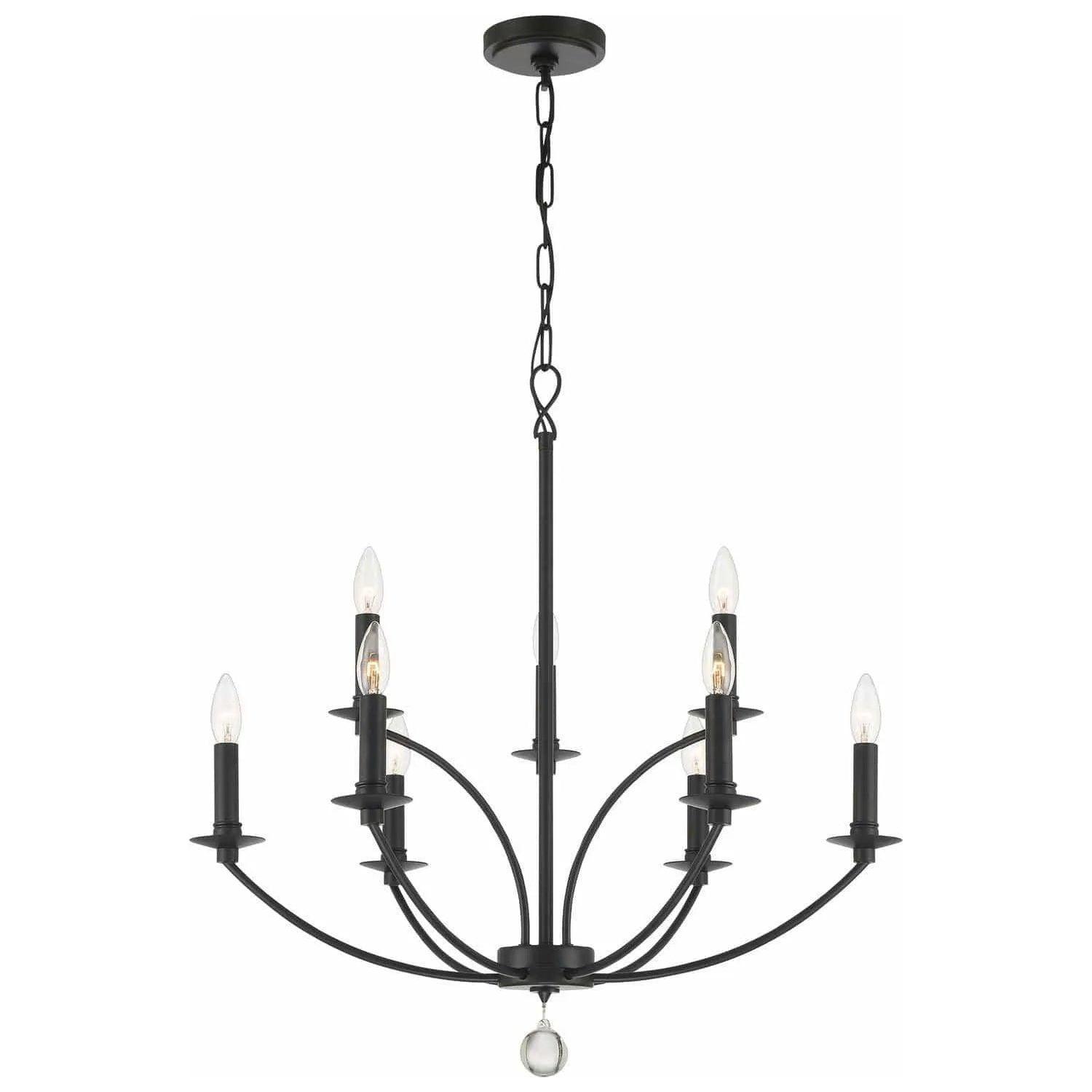 Crystorama - Mila Chandelier - MIL-8009-BK - Canada Light Shop