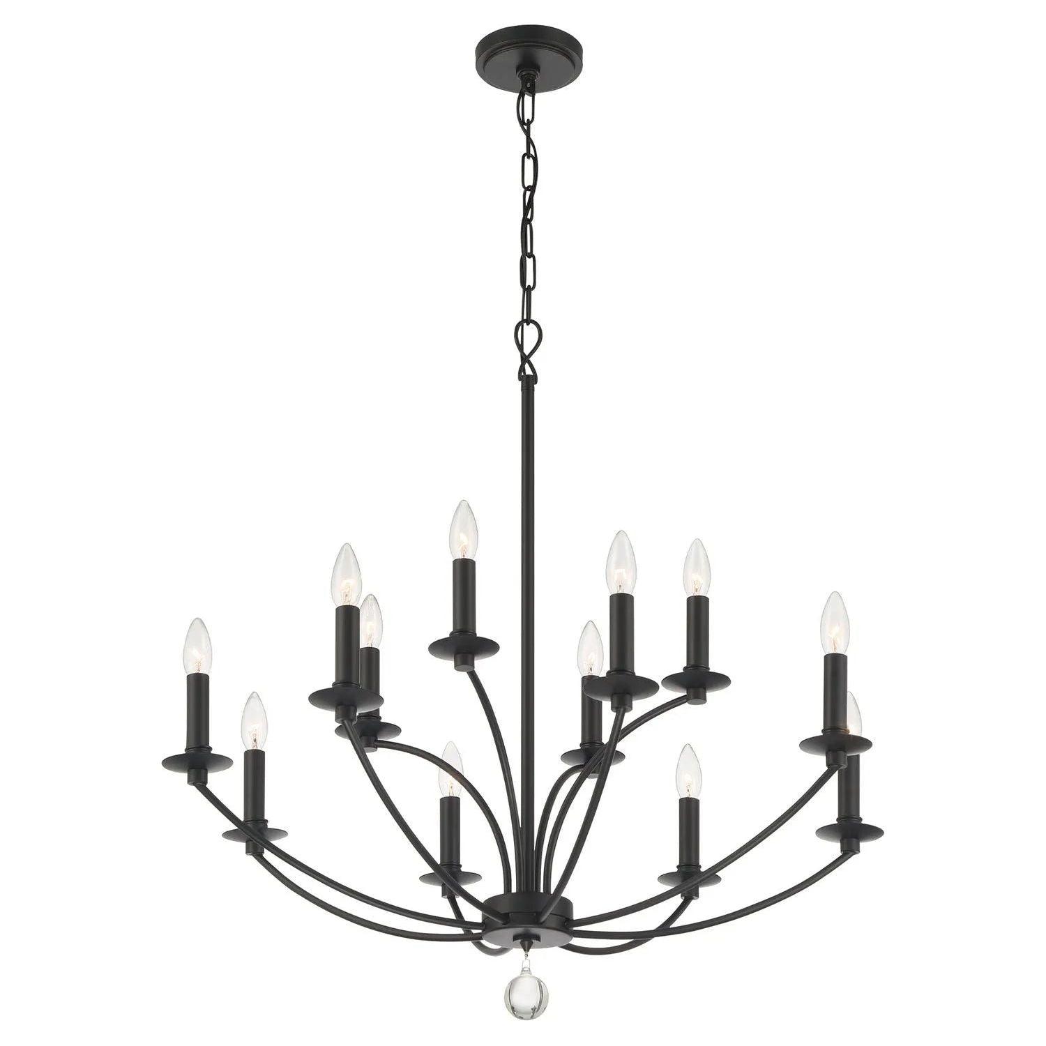 Crystorama - Mila Chandelier - MIL-8012-BK - Canada Light Shop