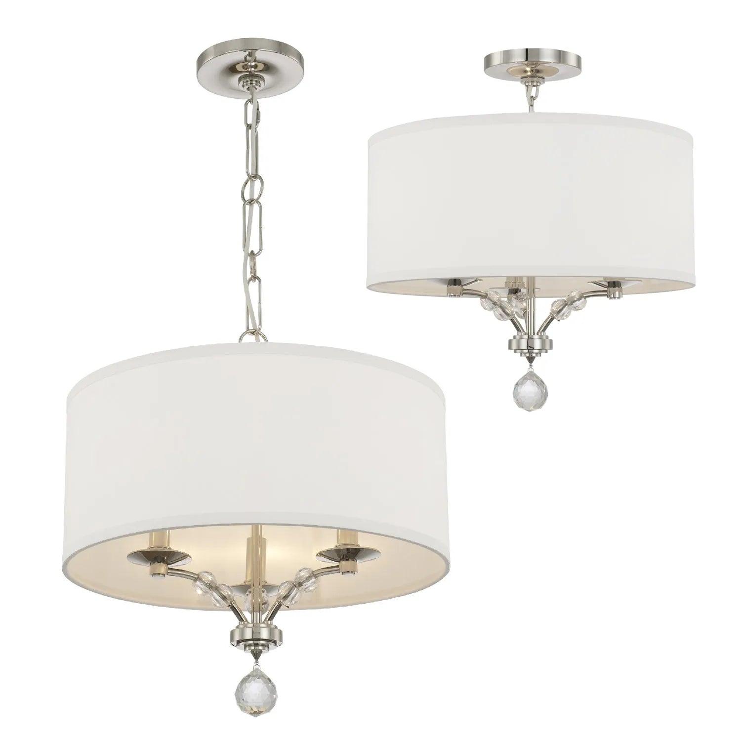 Crystorama - Mirage Three Light Chandelier - 8005-PN - Canada Light Shop