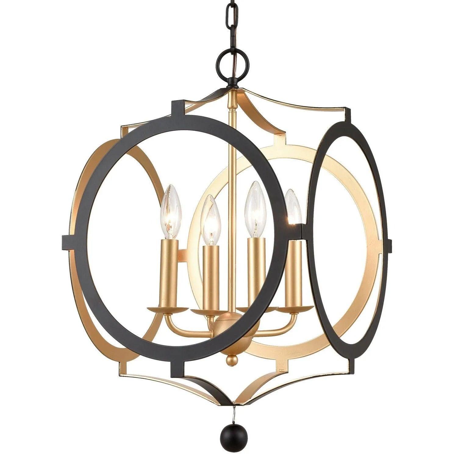 Crystorama - Odelle Four Light Chandelier - ODE-704-BK-GA - Canada Light Shop