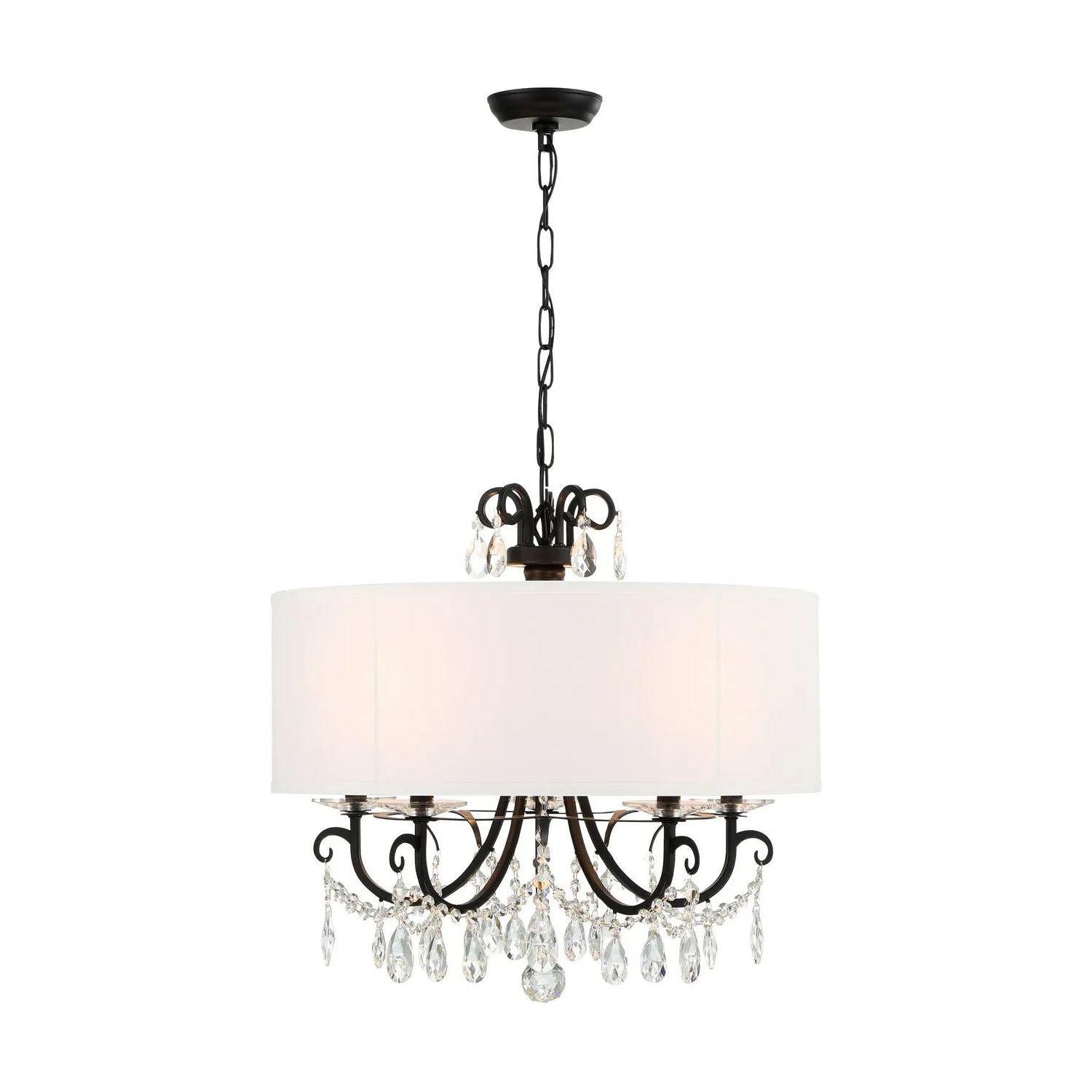 Crystorama - Othello Drum Shade Chandelier - 6628-CH-CL-MWP - Canada Light Shop