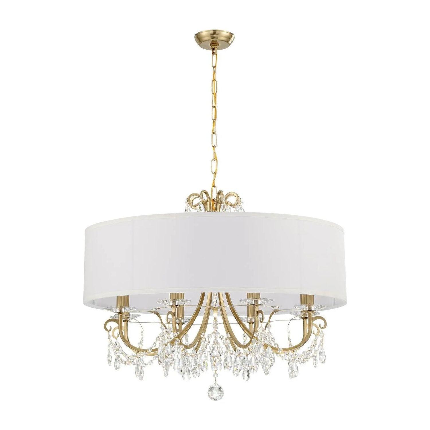 Crystorama - Othello Drum Shade Chandelier - 6628-VG-CL-MWP - Canada Light Shop