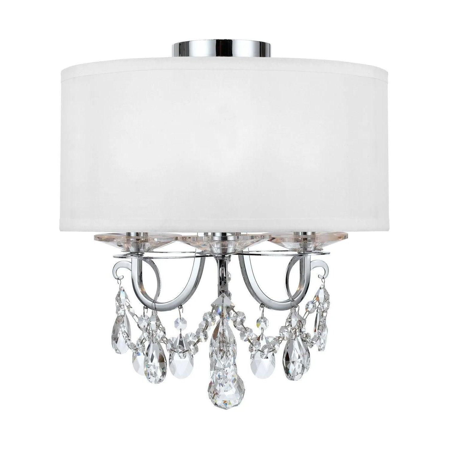 Crystorama - Othello Drum Shade Semi-Flush Mount - 6623-CH-CL-MWP_CEILING - Canada Light Shop