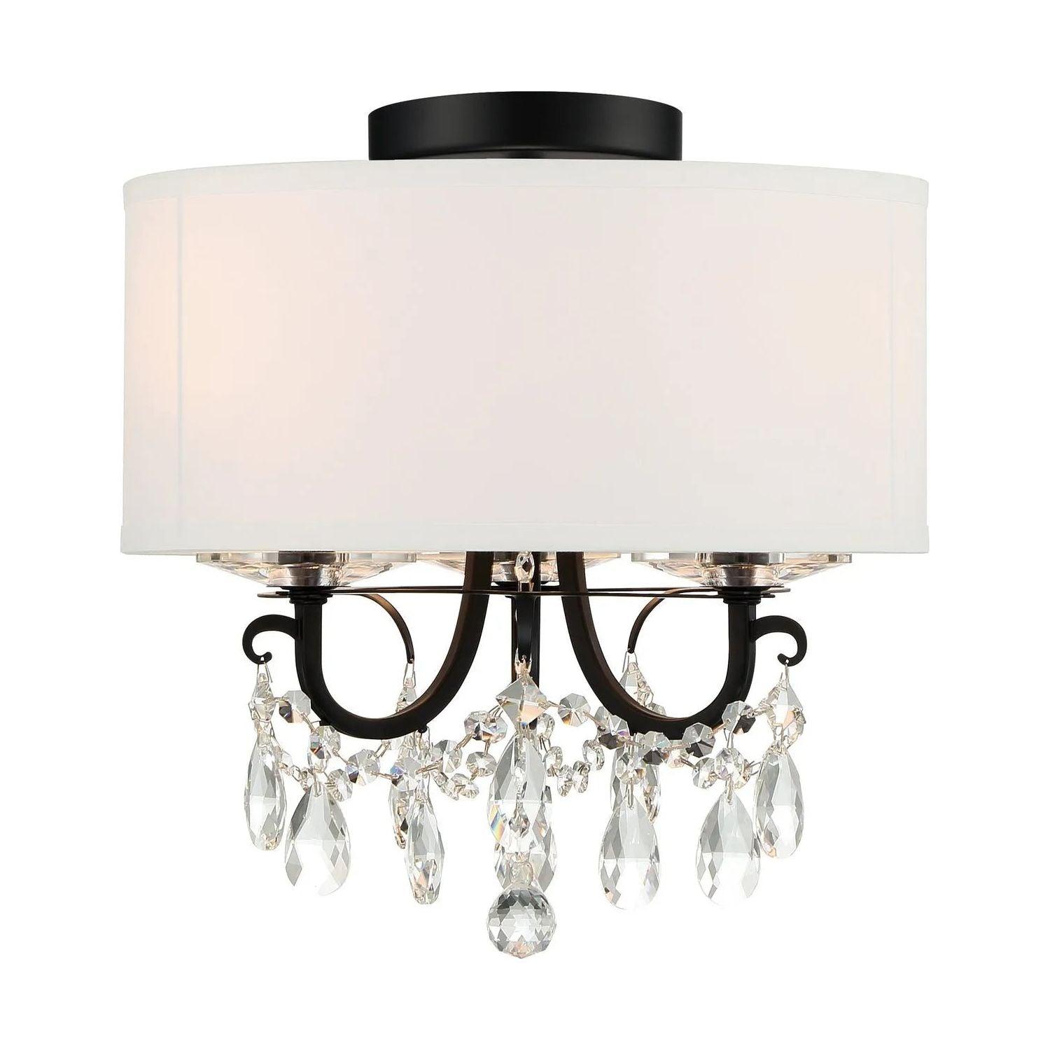 Crystorama - Othello Drum Shade Semi-Flush Mount - 6623-CH-CL-MWP_CEILING - Canada Light Shop