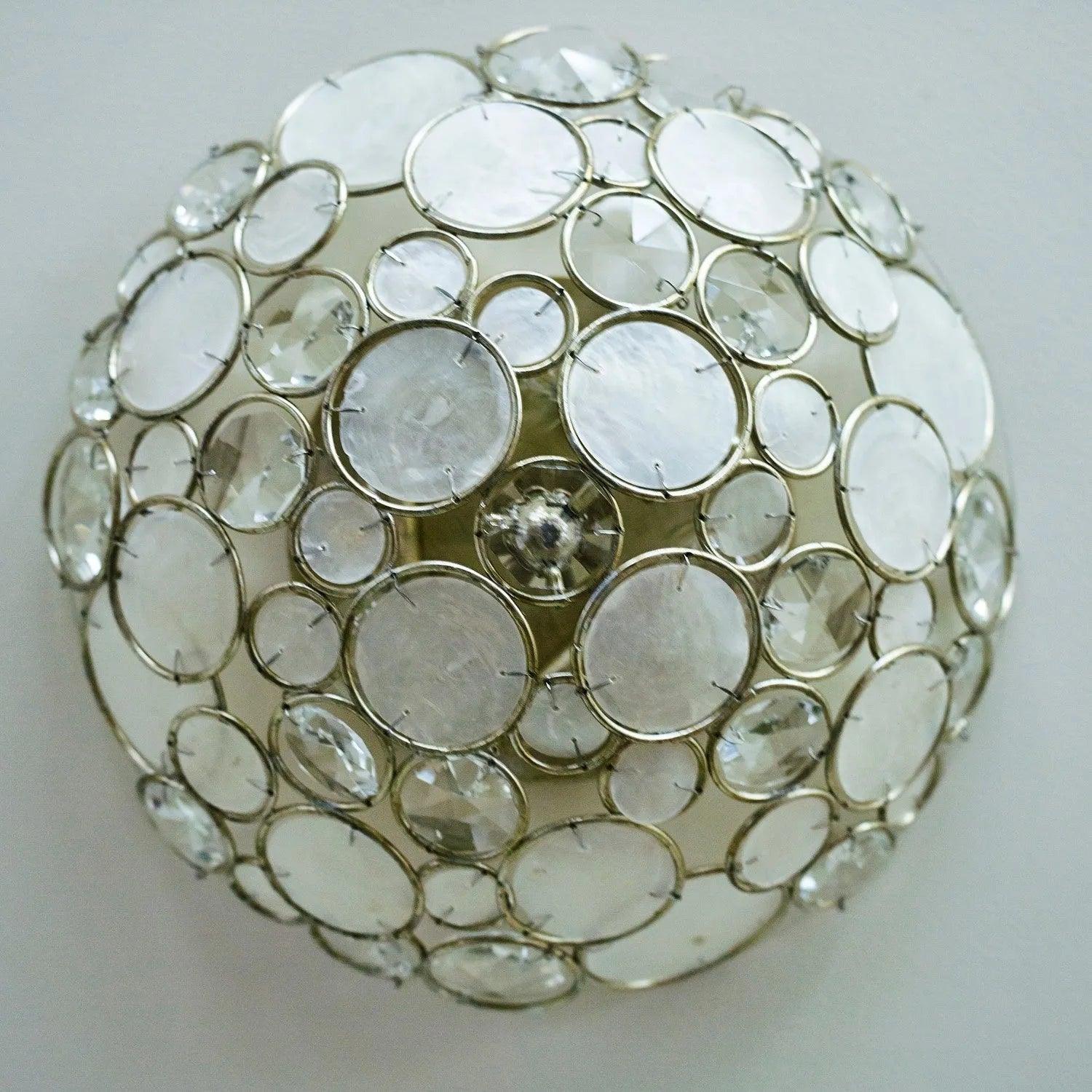 Crystorama - Palla Three Light Ceiling Mount - 524-SA - Canada Light Shop