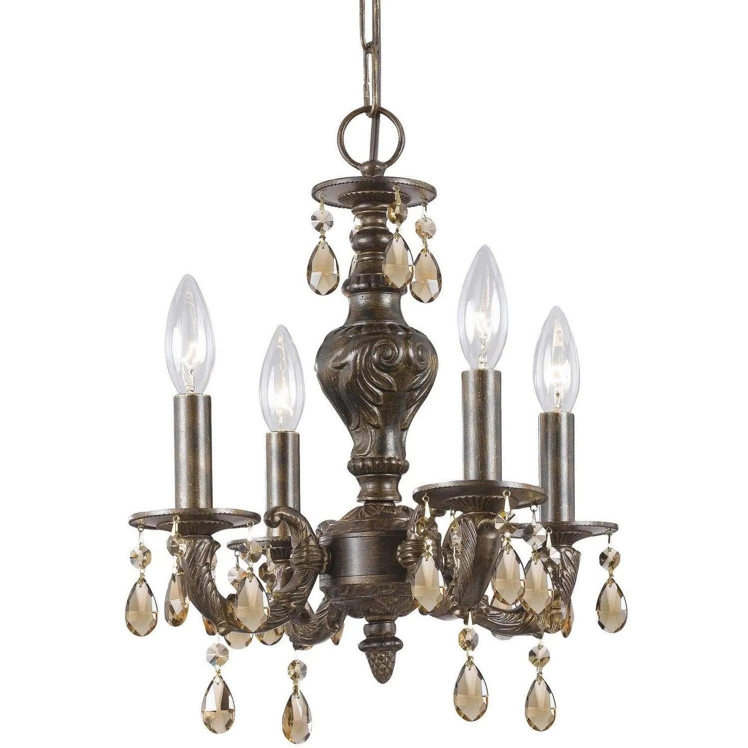 Crystorama - Paris Market Four Light Mini Chandelier - 5024-VB-GT-MWP - Canada Light Shop