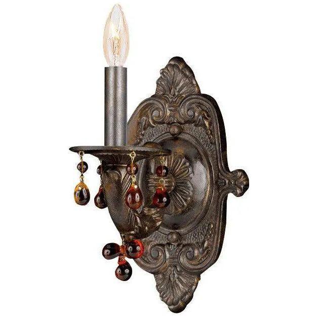 Crystorama - Paris Market One Light Wall Mount - 5201-VB-AMBER - Canada Light Shop
