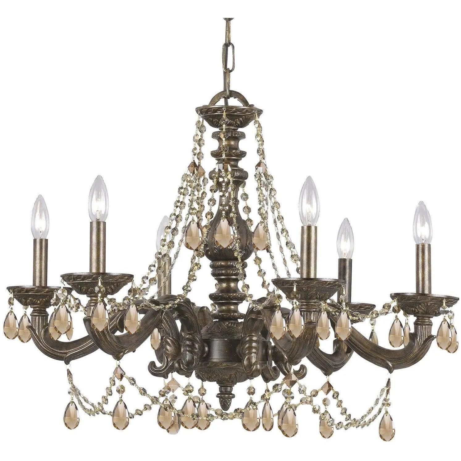 Crystorama - Paris Market Six Light Chandelier - 5026-VB-GT-S - Canada Light Shop