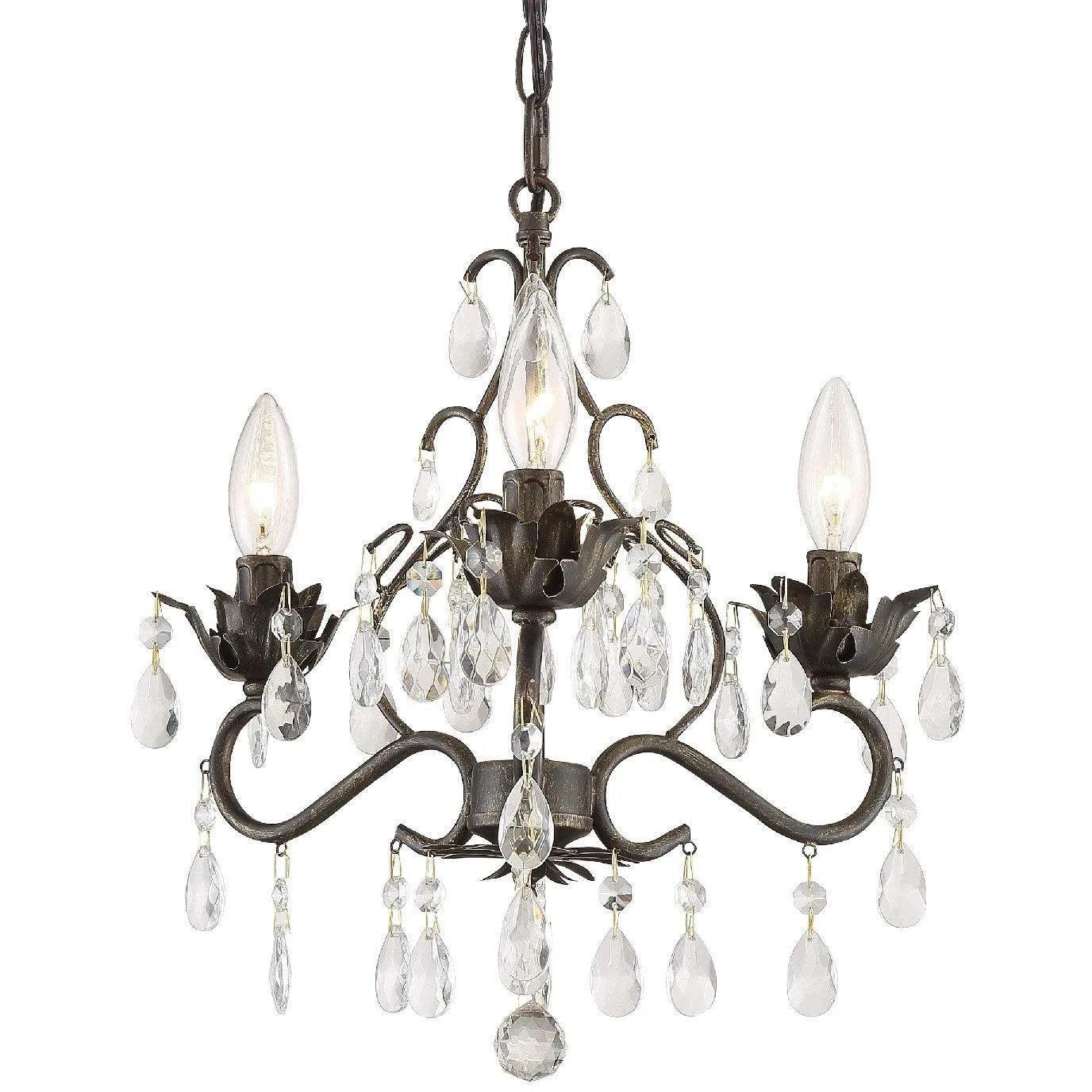 Crystorama - Paris Market Three Light Mini Chandelier - 4534-EB-CL-MWP - Canada Light Shop