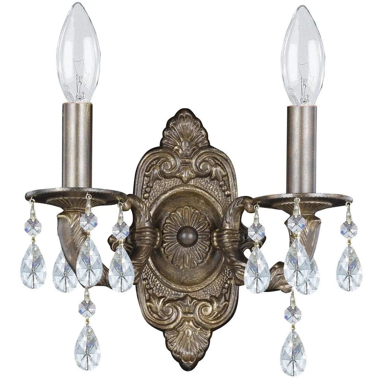 Crystorama - Paris Market Two Light Wall Mount - 5022-VB-CL-S - Canada Light Shop