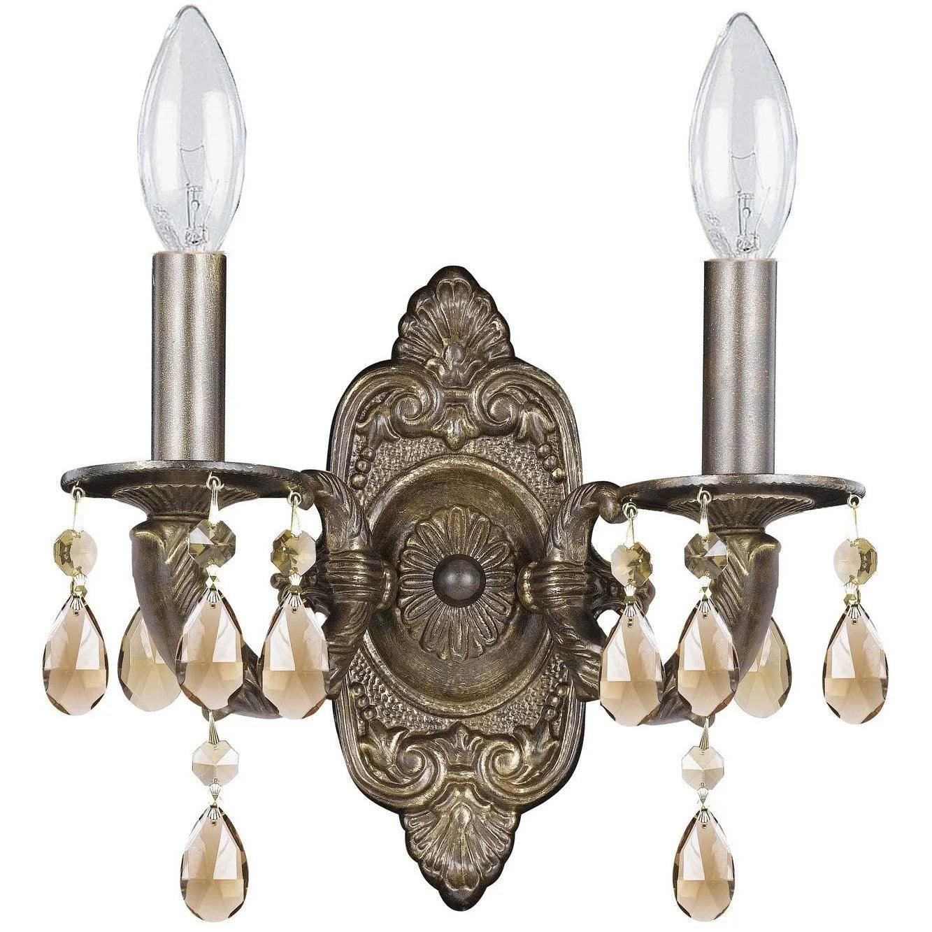 Crystorama - Paris Market Two Light Wall Mount - 5022-VB-GT-MWP - Canada Light Shop