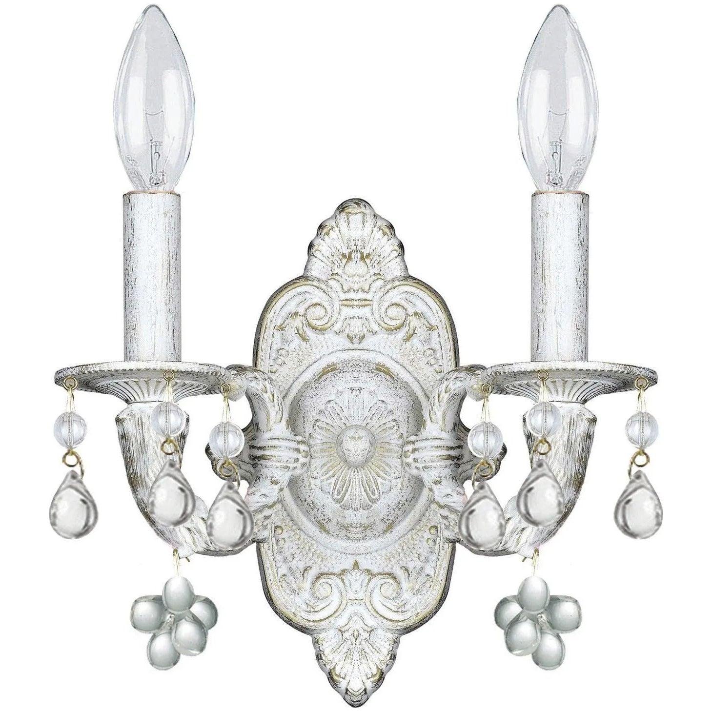 Crystorama - Paris Market Two Light Wall Mount - 5200-AW-CLEAR - Canada Light Shop