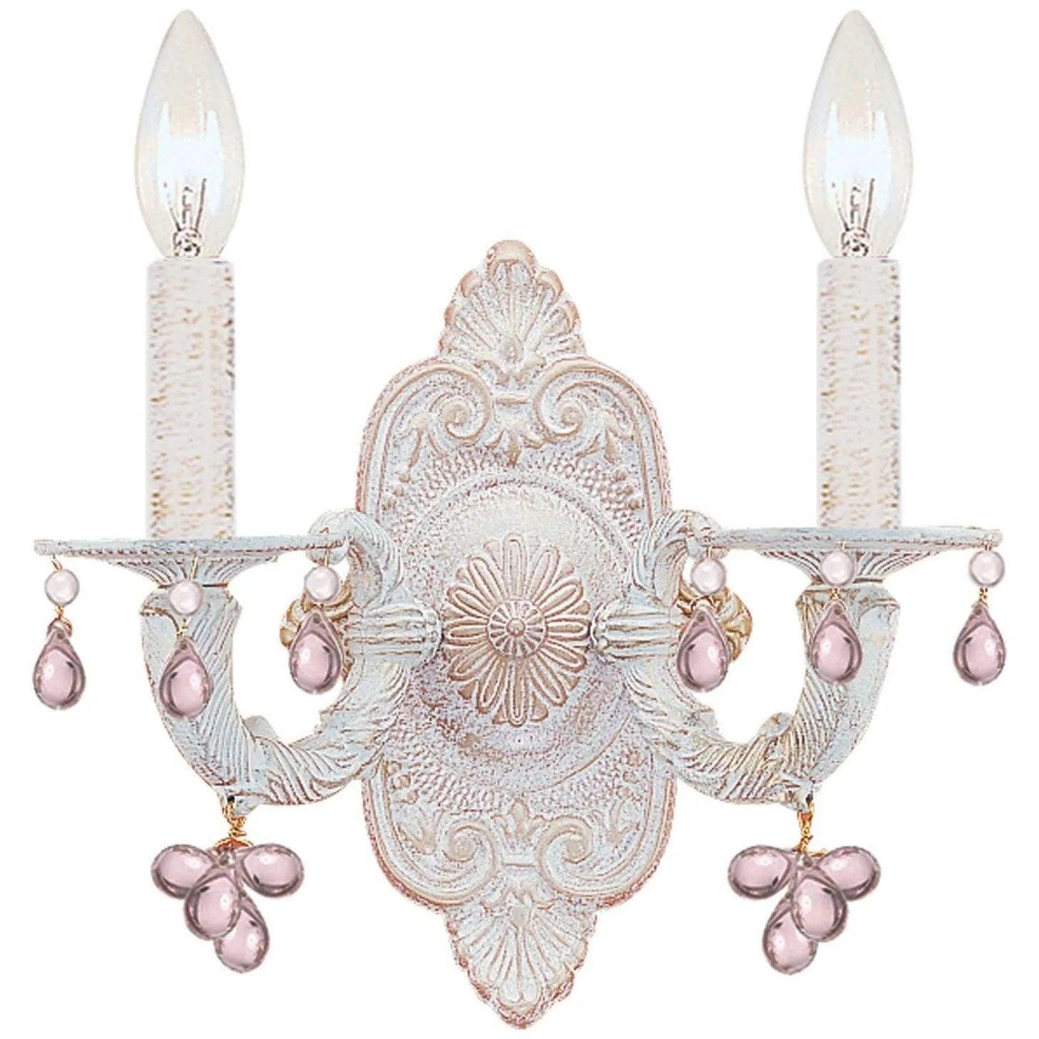 Crystorama - Paris Market Two Light Wall Mount - 5200-AW-ROSA - Canada Light Shop