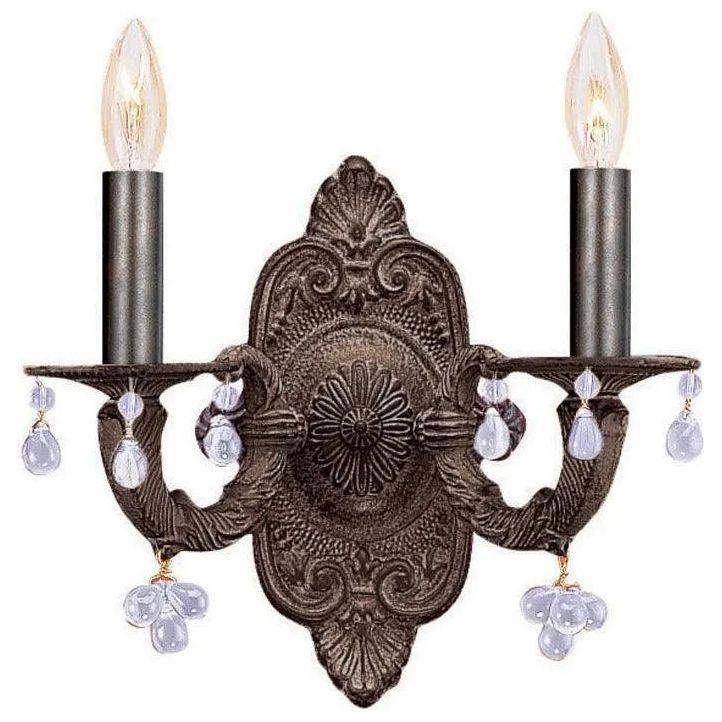 Crystorama - Paris Market Two Light Wall Mount - 5200-VB-CLEAR - Canada Light Shop