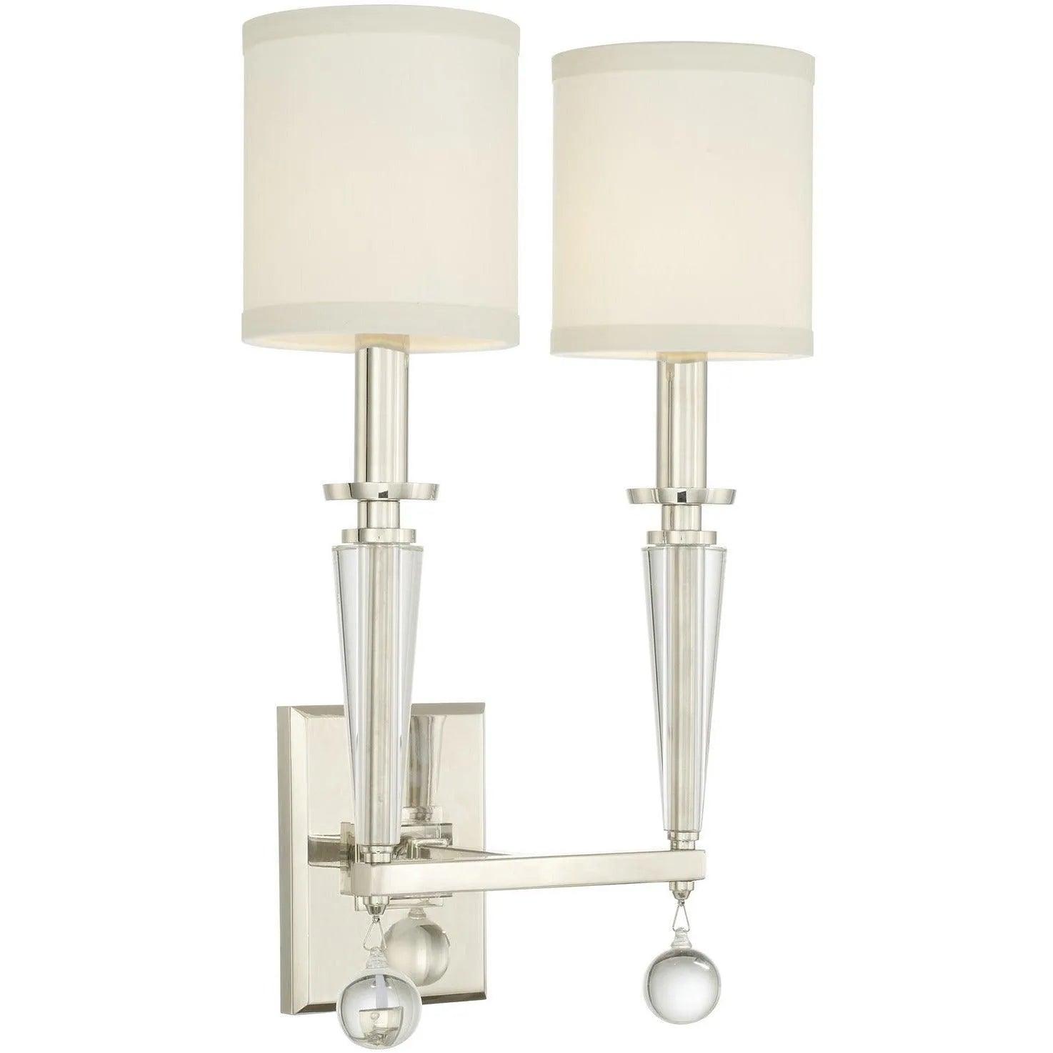 Crystorama - Paxton Two Light Wall Mount - 8102-PN - Canada Light Shop