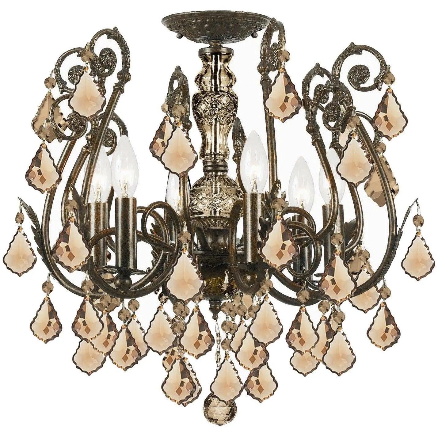 Crystorama - Regis Six Light Ceiling Mount - 5115-EB-GT-MWP - Canada Light Shop