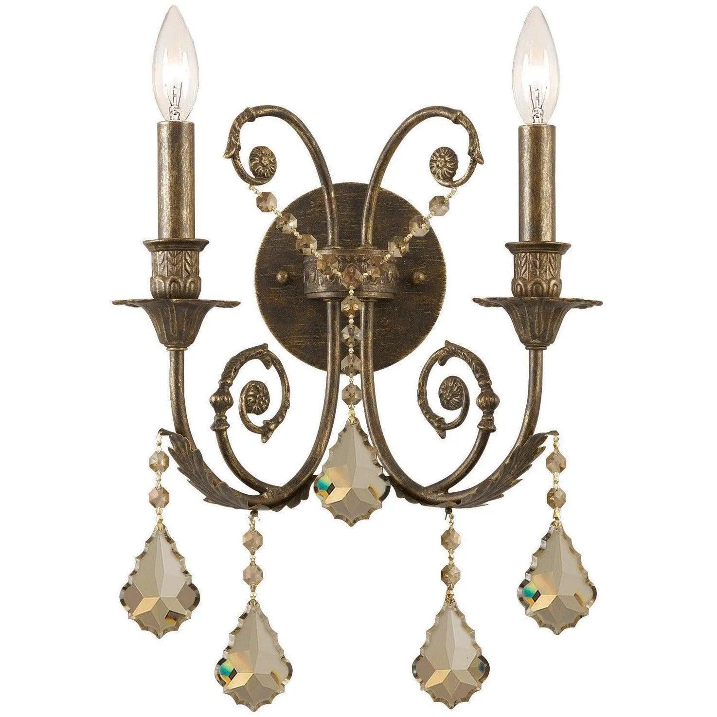 Crystorama - Regis Two Light Wall Mount - 5112-EB-GTS - Canada Light Shop