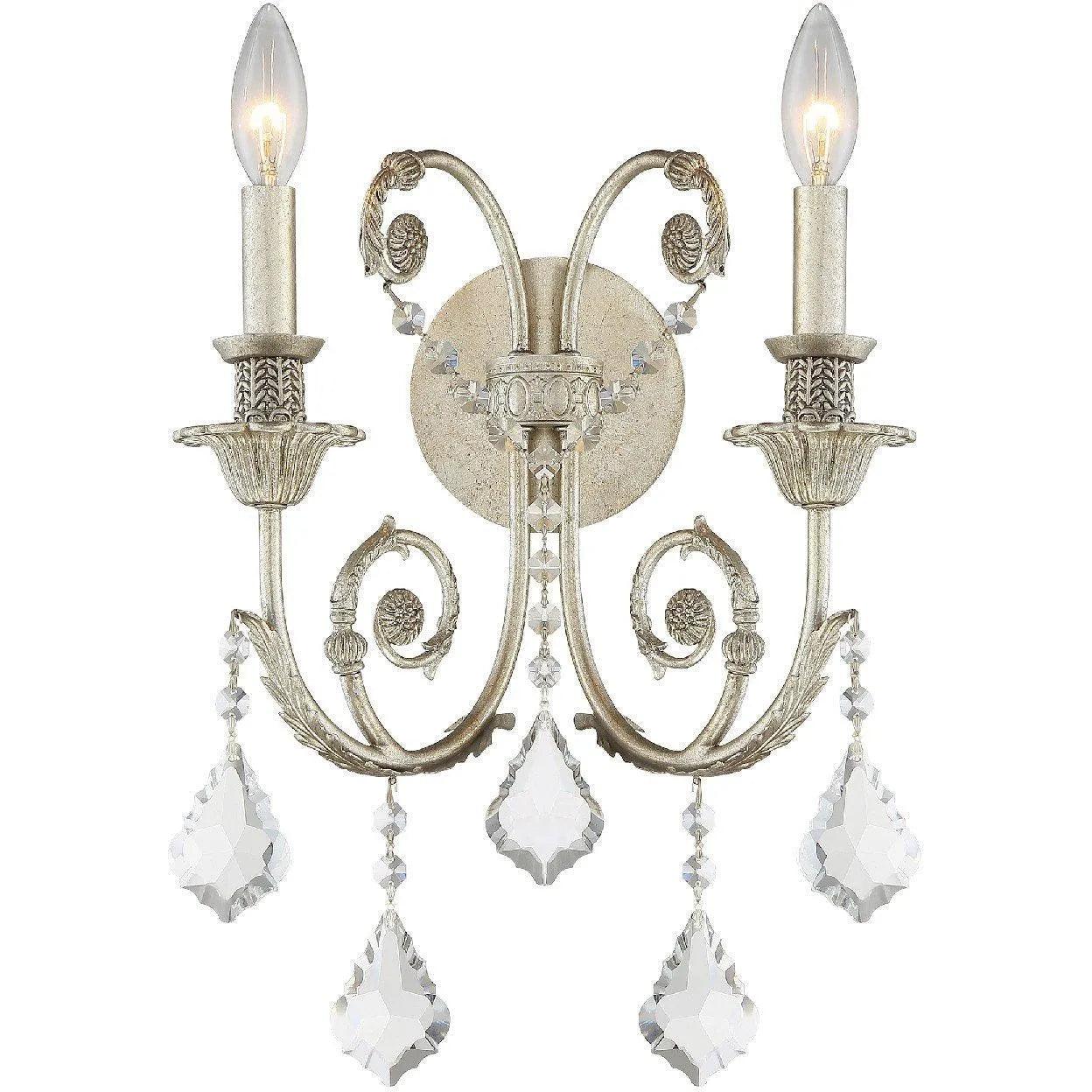 Crystorama - Regis Two Light Wall Mount - 5112-OS-CL-SAQ - Canada Light Shop