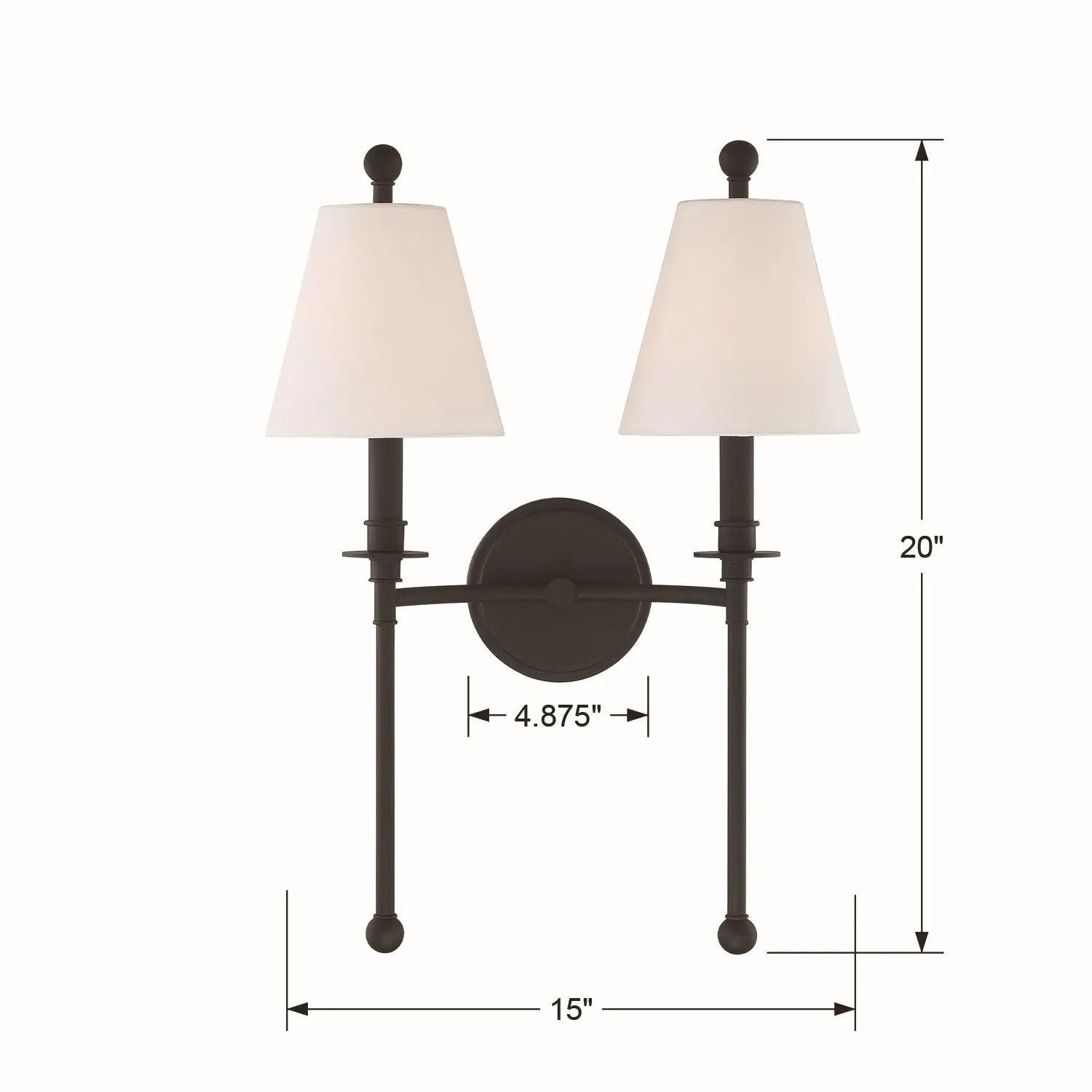 Crystorama - Riverdale Two Light Wall Mount - RIV-383-AG - Canada Light Shop