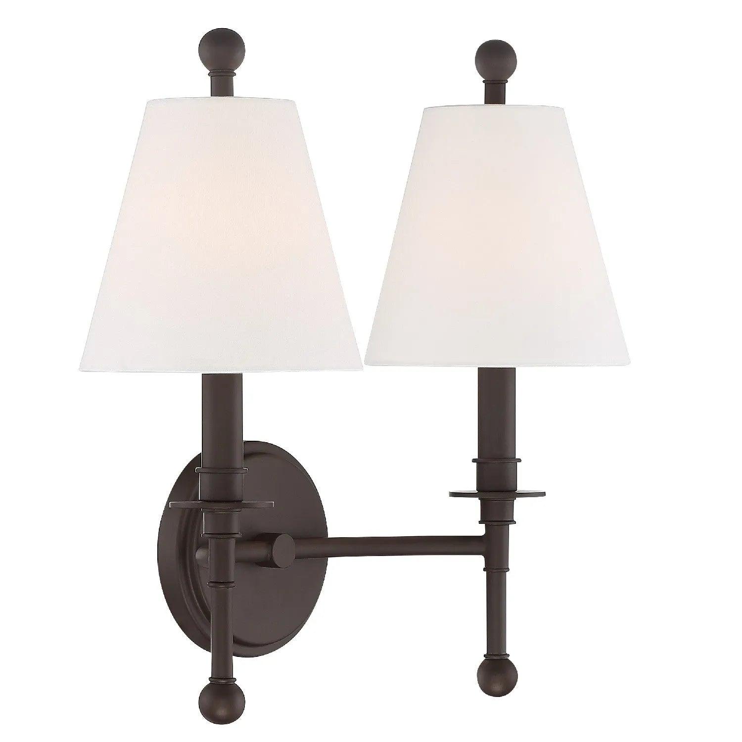 Crystorama - Riverdale Two Light Wall Mount - RIV-383-AG - Canada Light Shop