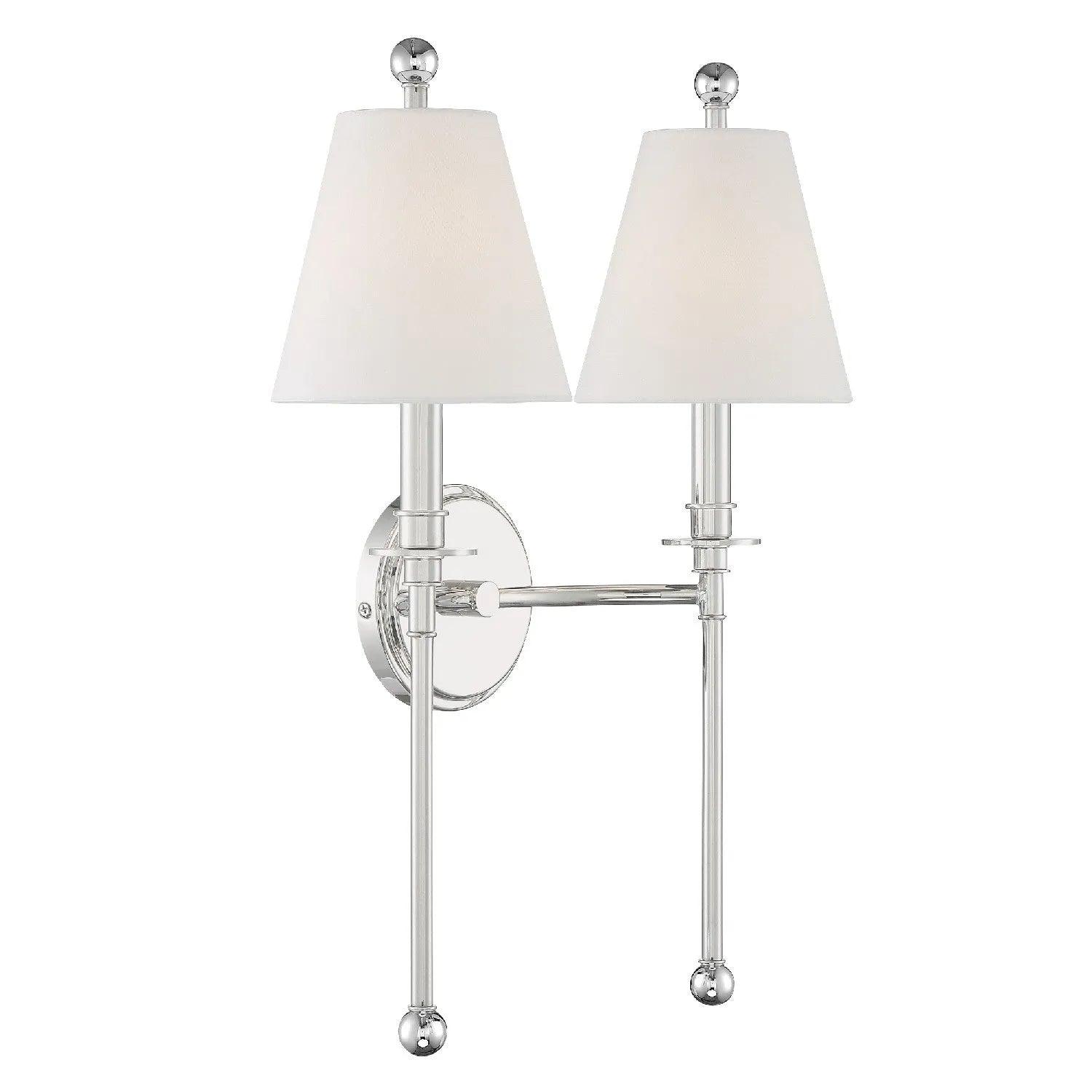 Crystorama - Riverdale Two Light Wall Mount - RIV-383-AG - Canada Light Shop