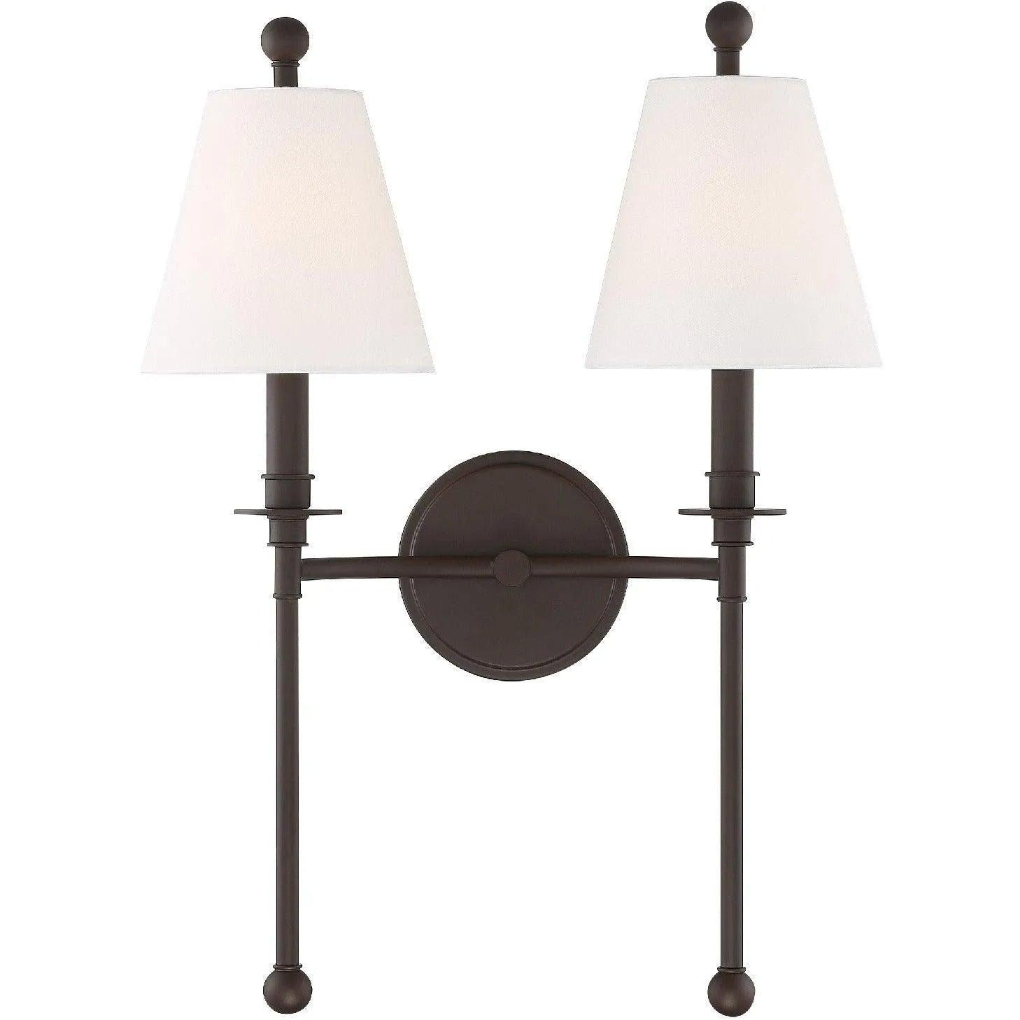 Crystorama - Riverdale Two Light Wall Mount - RIV-383-DB - Canada Light Shop