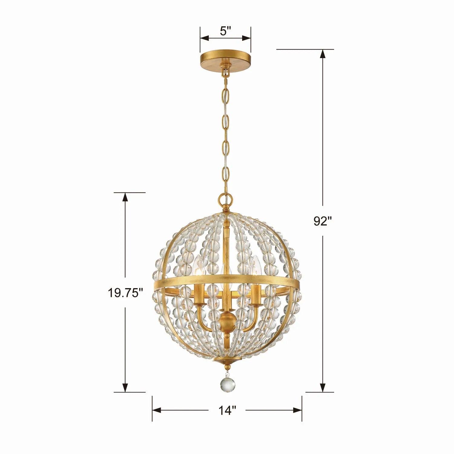 Crystorama - Roxy Three Light Chandelier - ROX-A9003-GA - Canada Light Shop