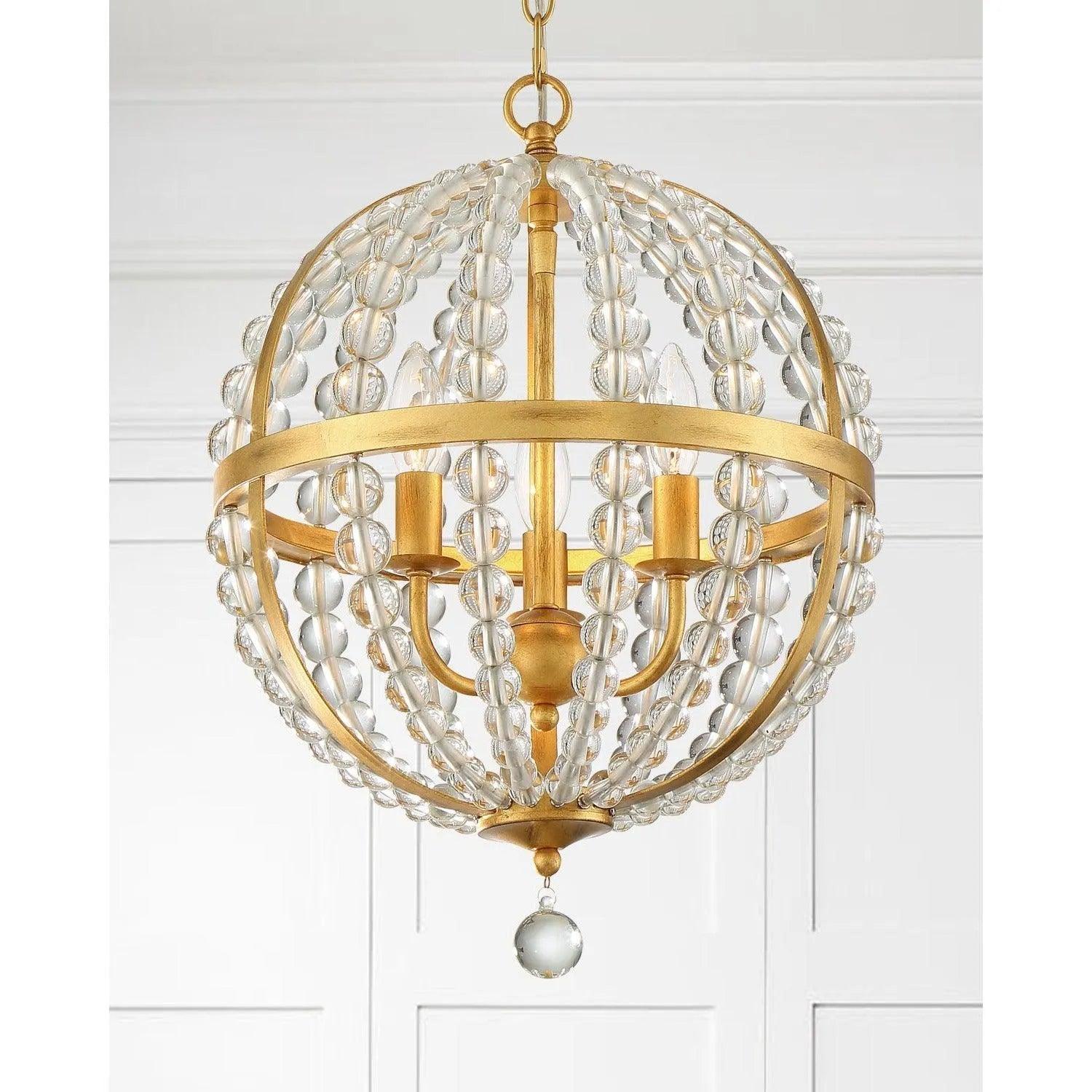 Crystorama - Roxy Three Light Chandelier - ROX-A9003-GA - Canada Light Shop