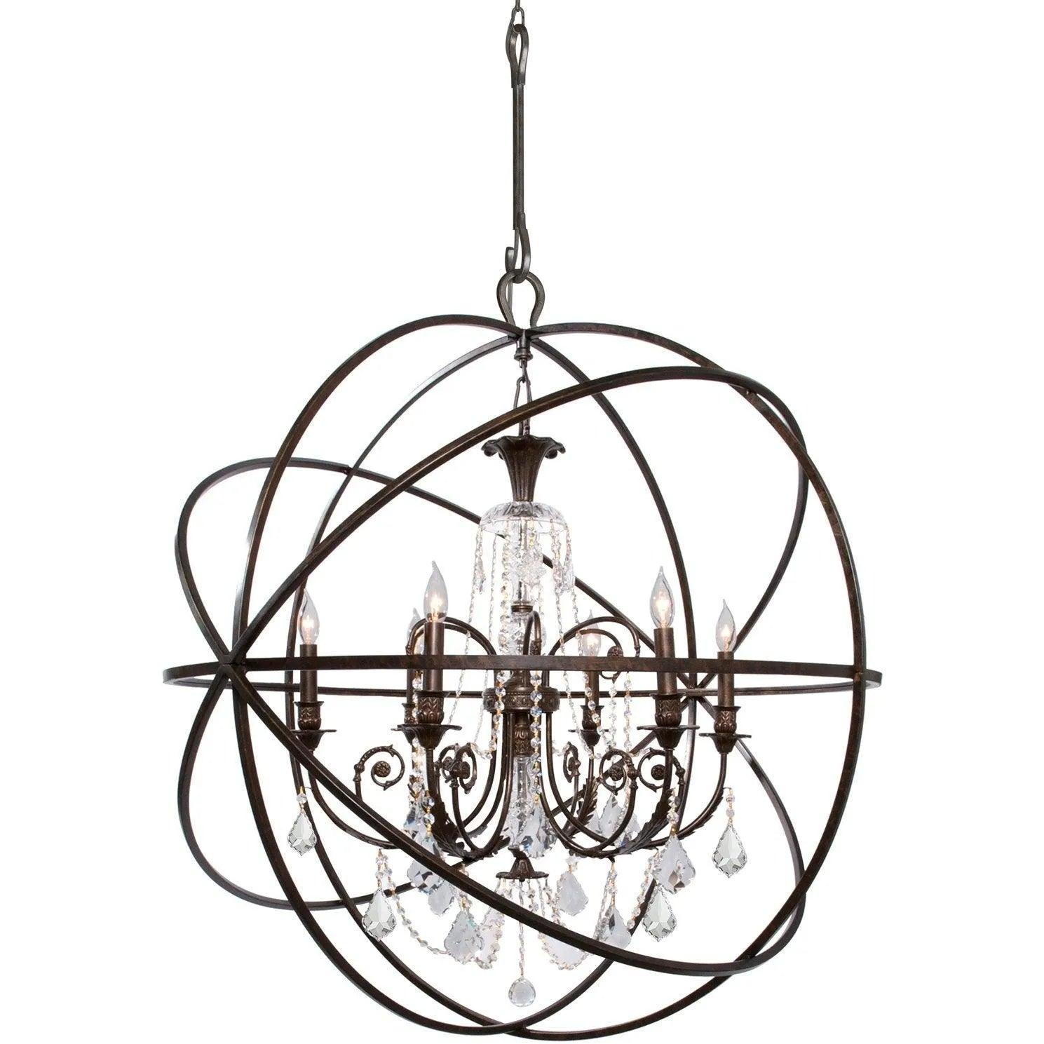 Crystorama - Solaris Six Light Chandelier - 9219-EB-CL-MWP - Canada Light Shop