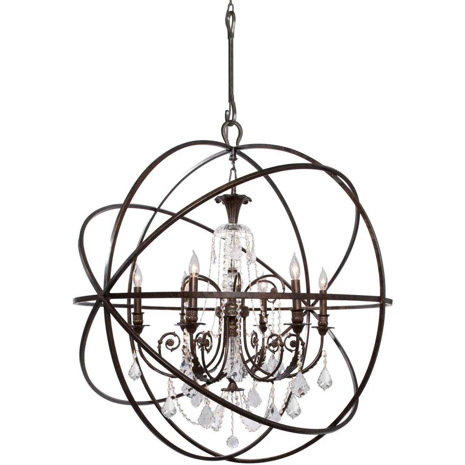 Crystorama - Solaris Six Light Chandelier - 9219-EB-CL-S - Canada Light Shop