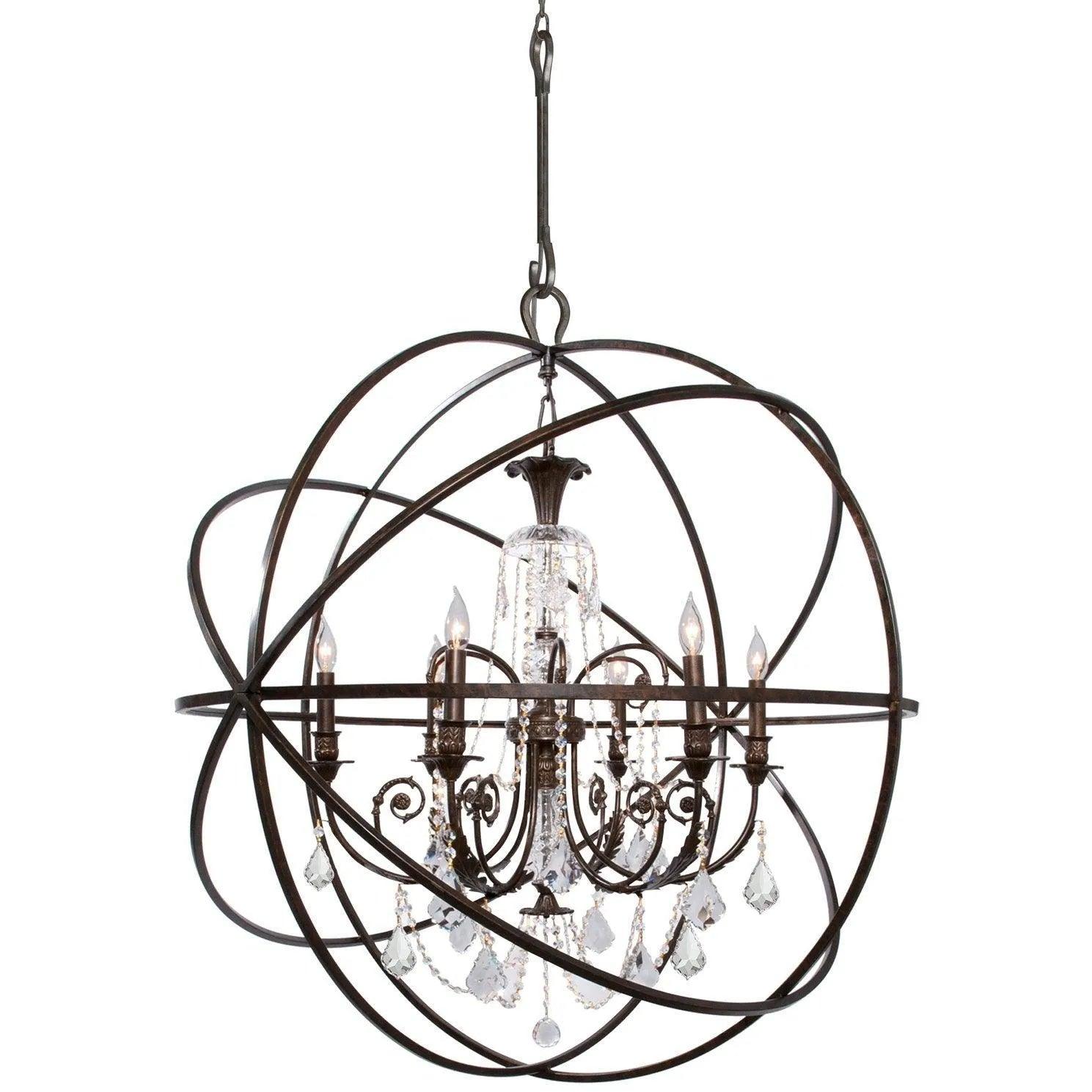 Crystorama - Solaris Six Light Chandelier - 9219-EB-CL-SAQ - Canada Light Shop