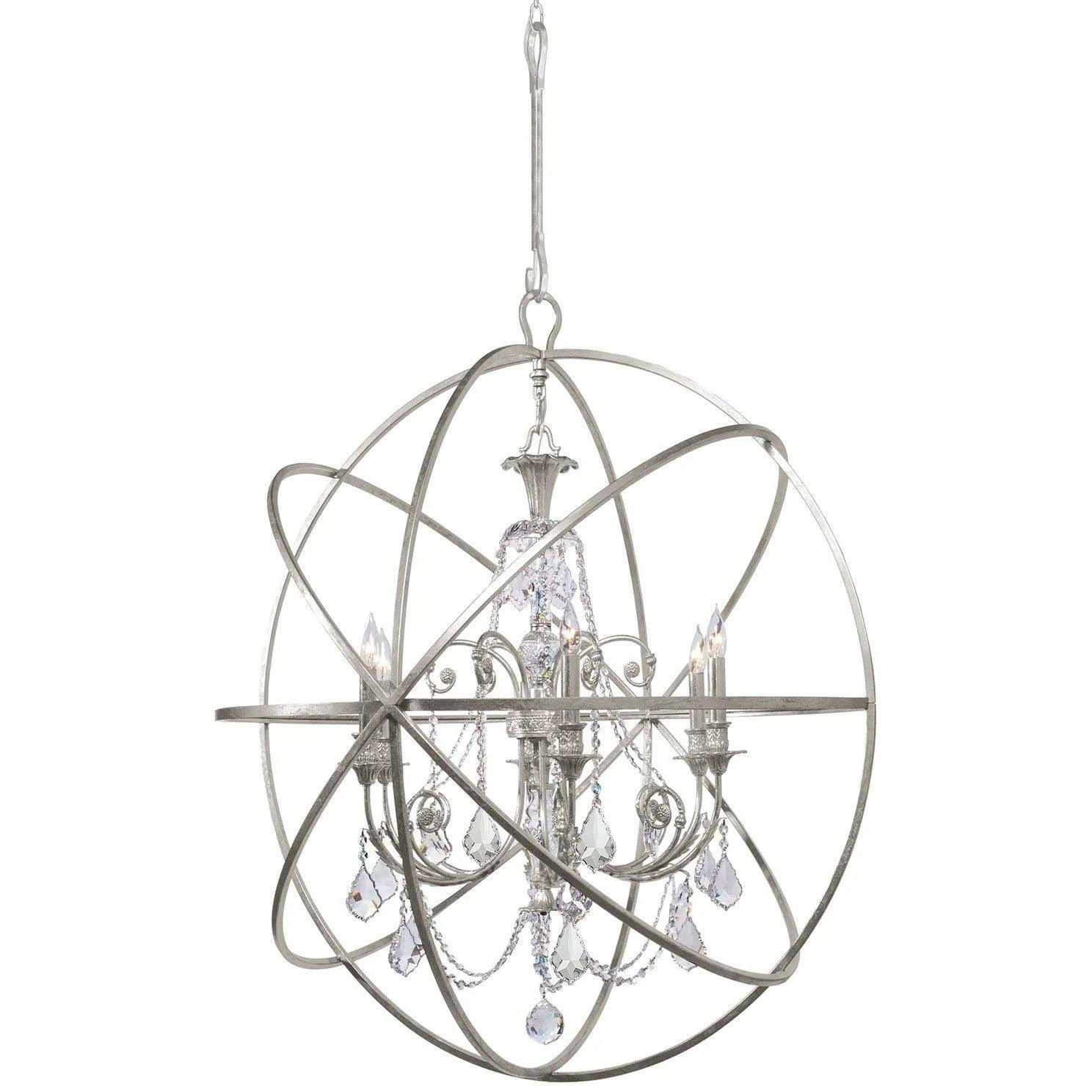 Crystorama - Solaris Six Light Chandelier - 9219-OS-CL-SAQ - Canada Light Shop