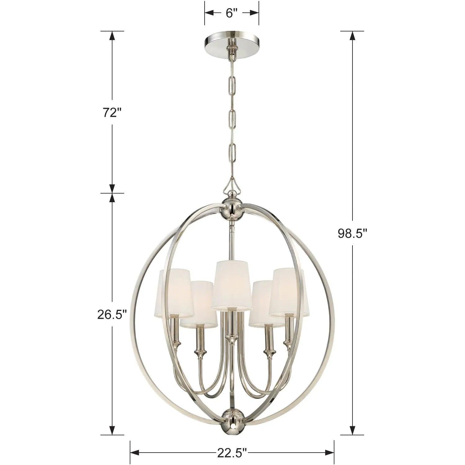 Crystorama - Sylvan Five Light Chandelier - 2247-DB - Canada Light Shop