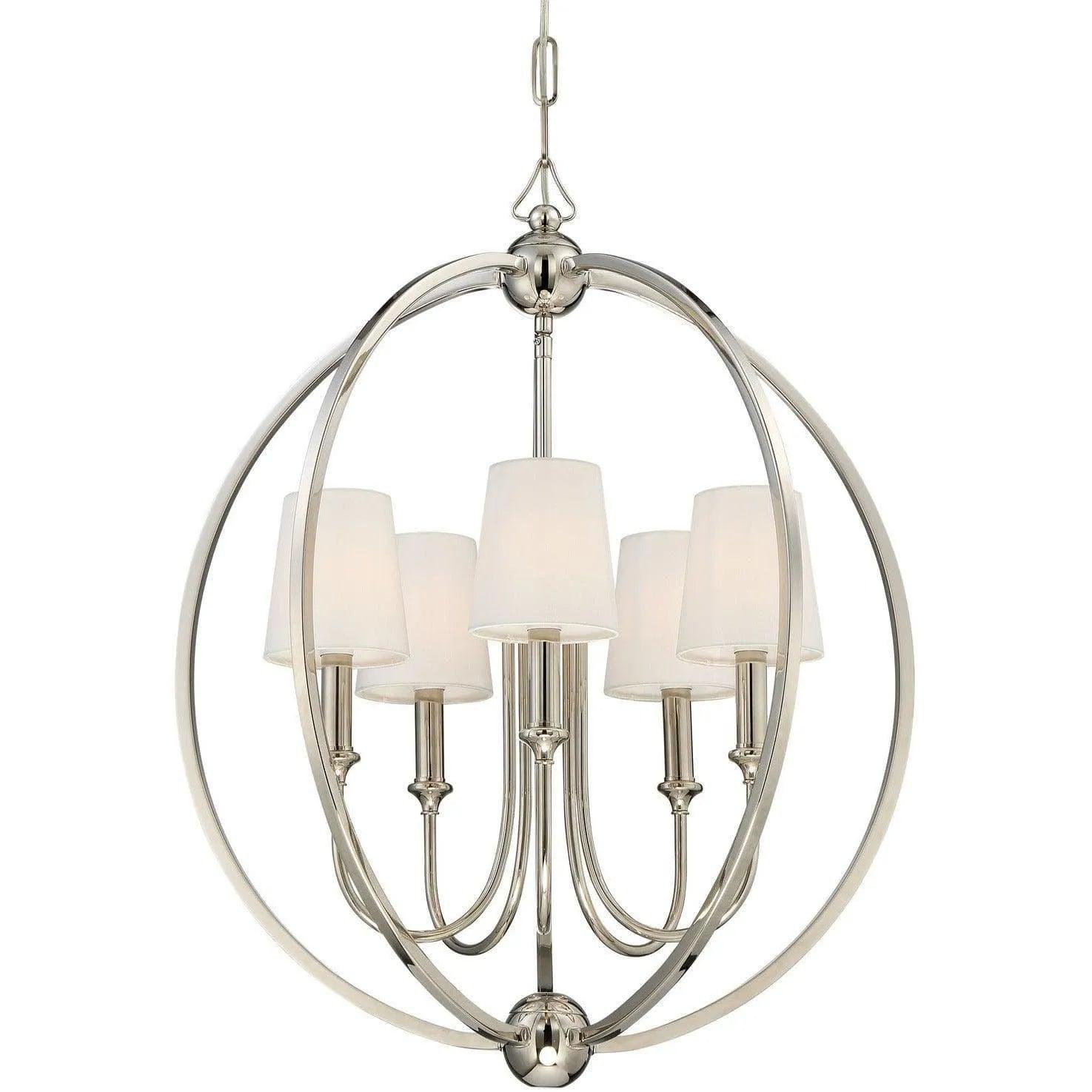 Crystorama - Sylvan Five Light Chandelier - 2247-PN - Canada Light Shop