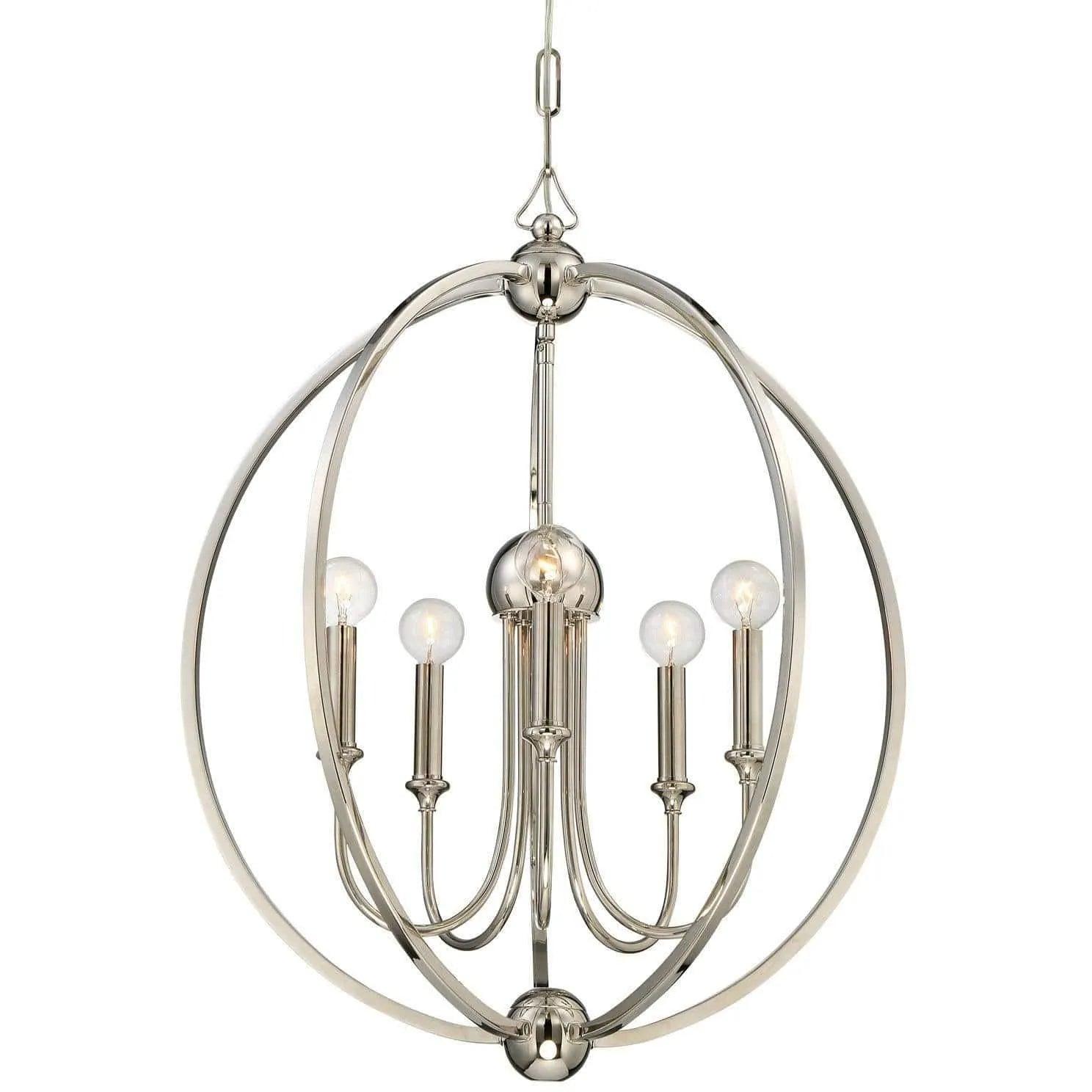 Crystorama - Sylvan Five Light Chandelier - 2247-PN_NOSHADE - Canada Light Shop