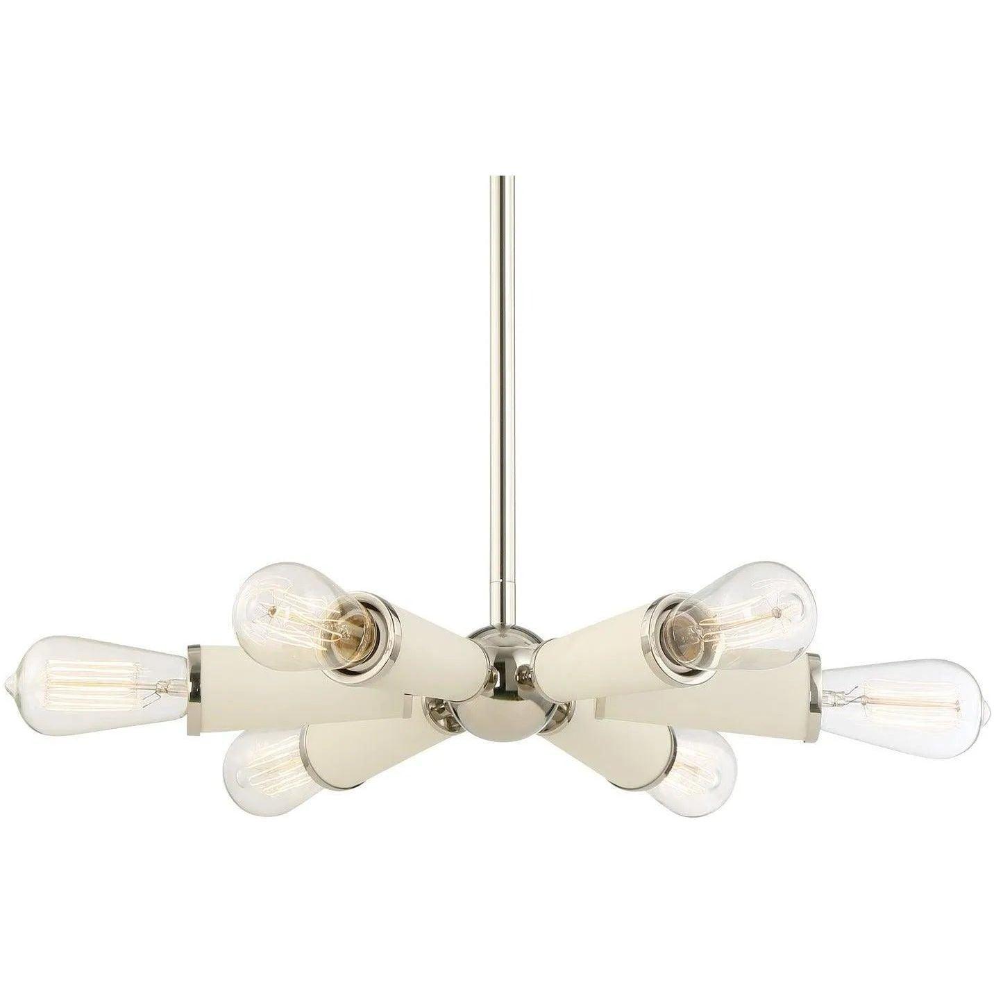Crystorama - Zodiac Six Light Chandelier - 3807-PN - Canada Light Shop
