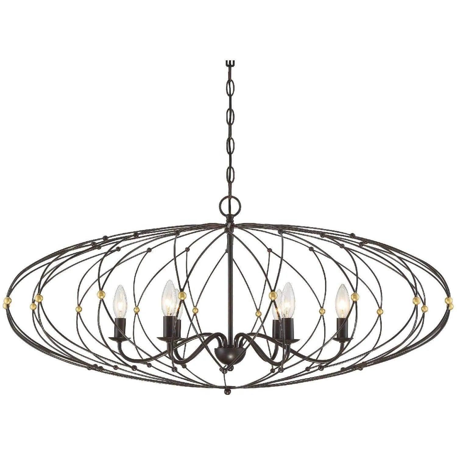 Crystorama - Zucca Oval Chandelier - ZUC-A9036-EB-GA - Canada Light Shop