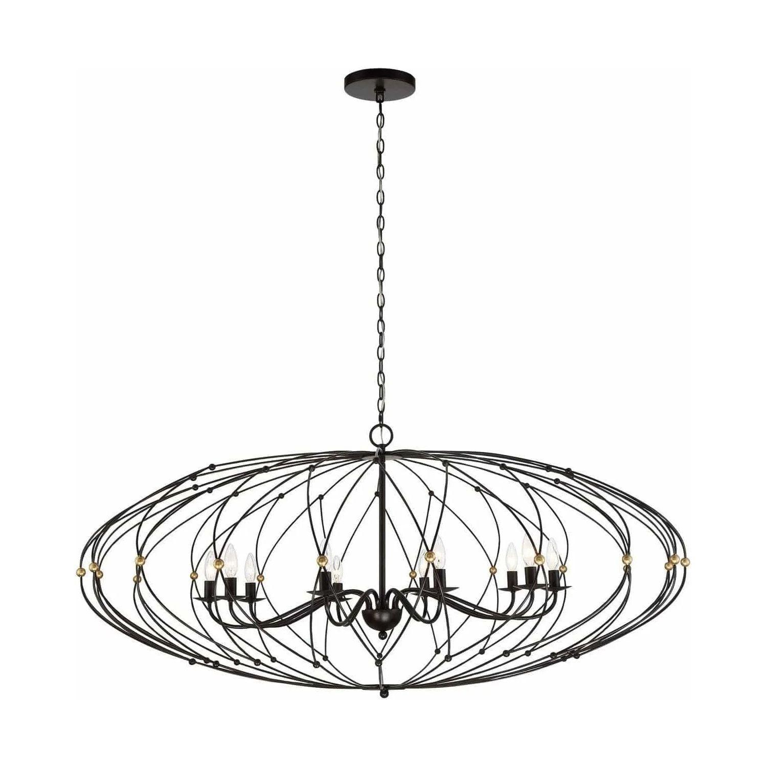 Crystorama - Zucca Oval Chandelier - ZUC-A9039-EB-GA - Canada Light Shop